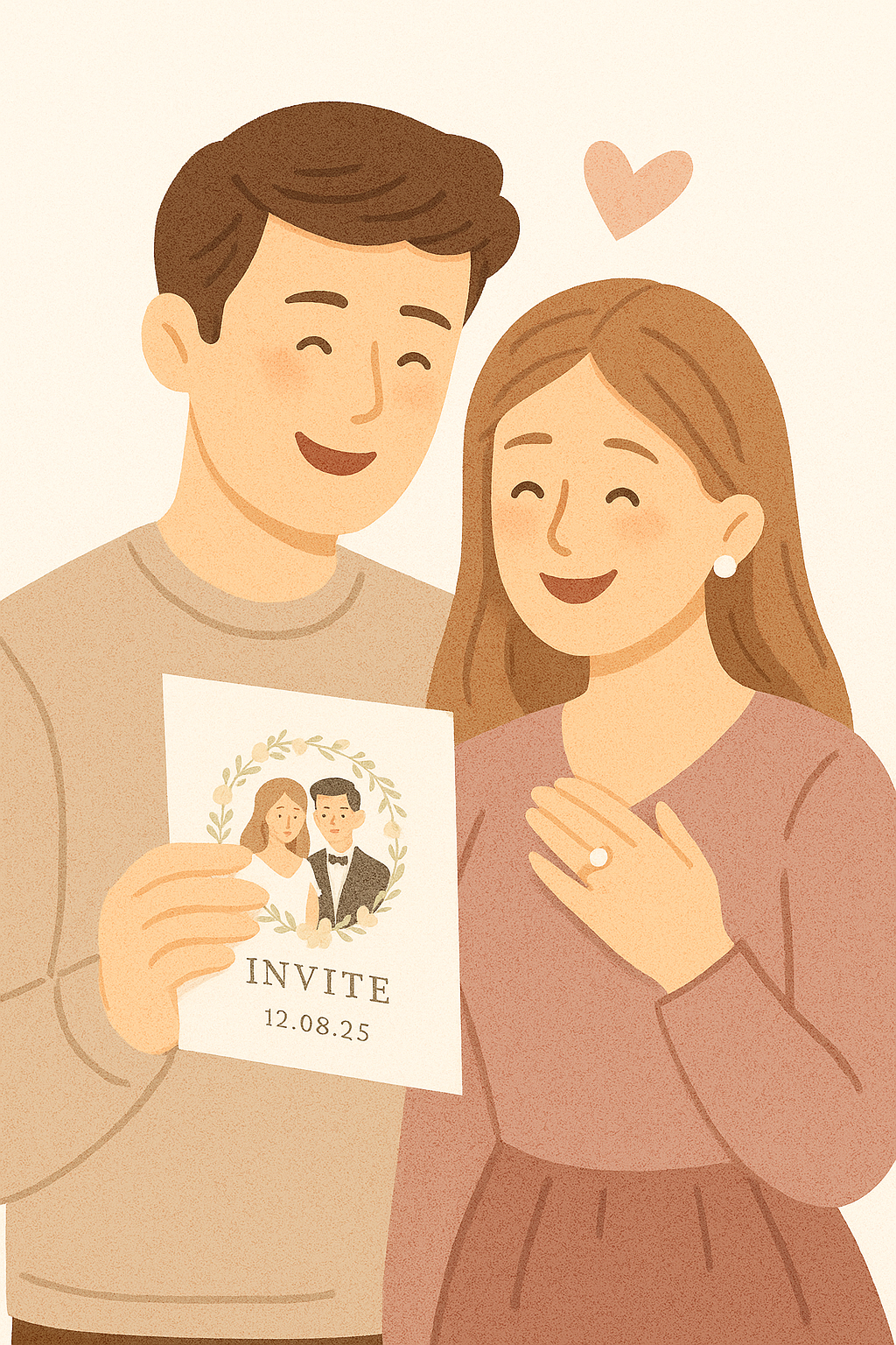 Бумажное приглашение на свадьбу